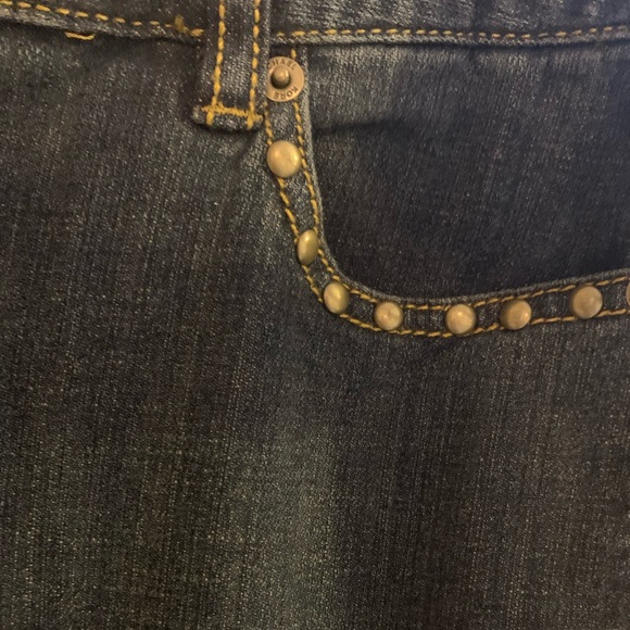 NWOT⭐️LIMITED EDITION AUTHENTIC Y2K MICHEAL KORS STUDDED DARKWASH FLARE JEANS 4P - Picture 6 of 9